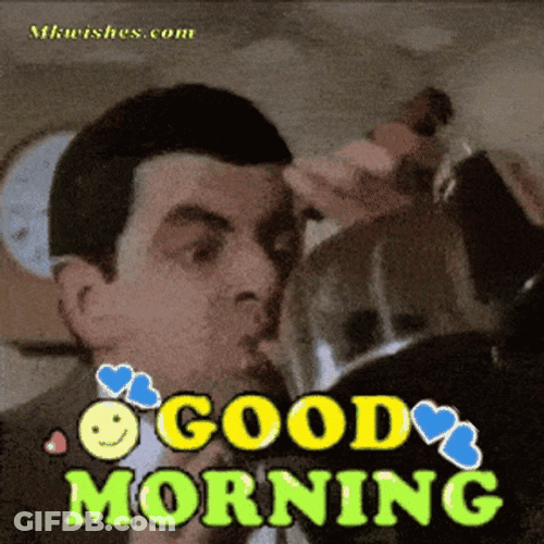 Funny Morning Mr Bean Drinking Tea GIF