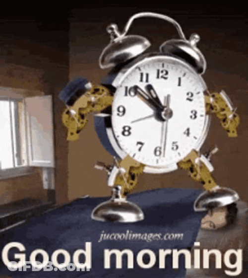 Funny Morning Stomping Alarm Clock GIF