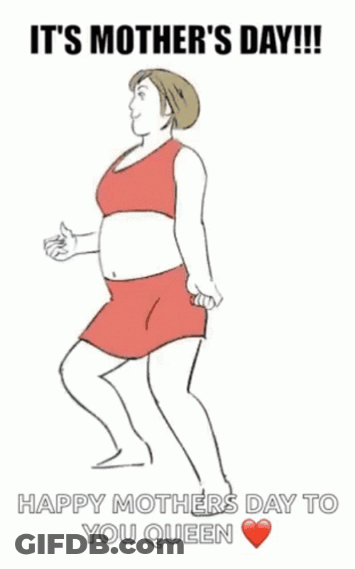 Funny Mother's Day Dancing Animated Lady GIF