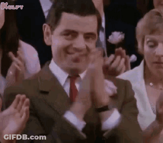 Funny Mr. Bean Aplausos GIF