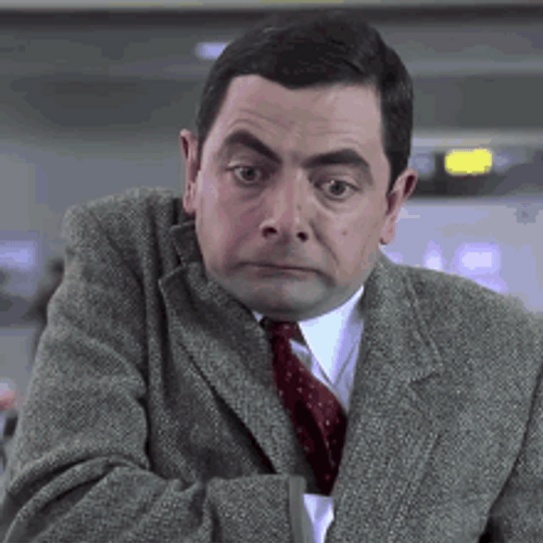 Funny Mr. Bean Finger Guns GIF
