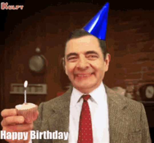 Funny Mr. Bean Greet Happy Birthday Man GIF