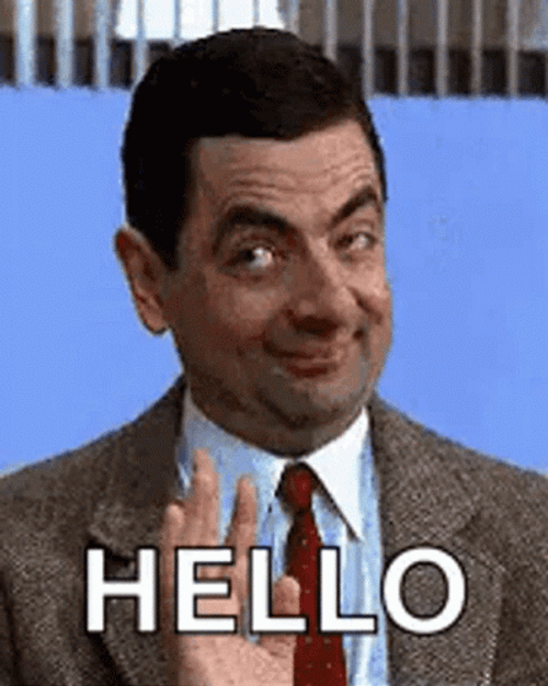 Funny Mr. Bean Sassy Wave Hello Meme GIF