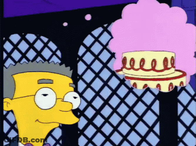 Funny Mr Burns Naked Cake Topper GIF