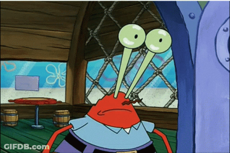 Funny Mr Krabs Removing His Eyes GIF