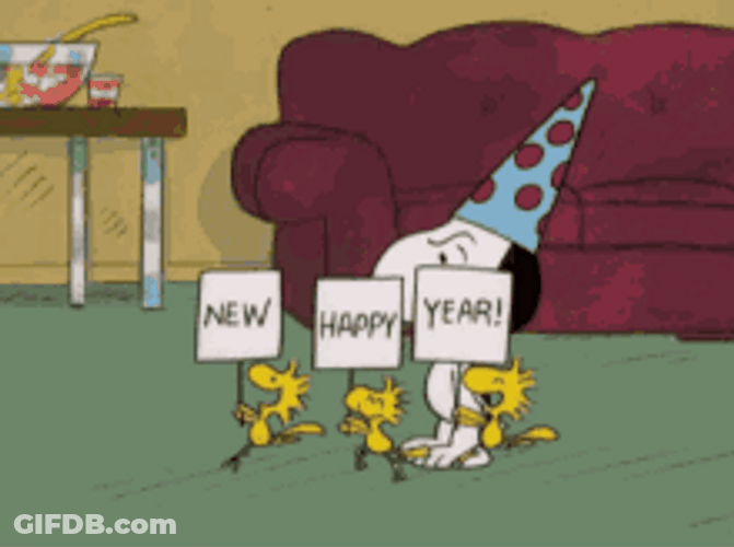 Funny New Year Angry Snoopy Peanuts GIF