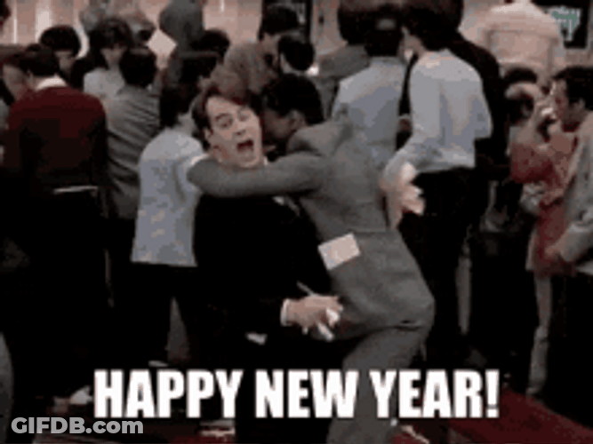 Funny New Year Eddi Murphy Hugging Man GIF