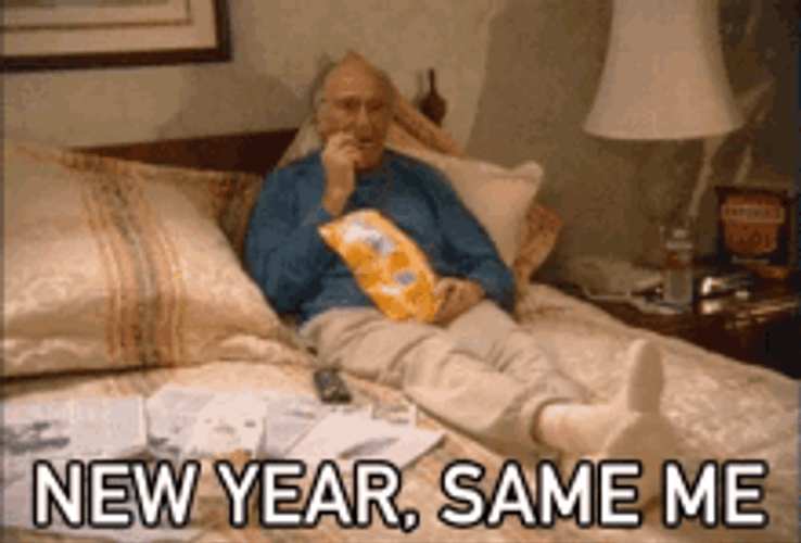 Funny New Year Old Man Eating Chips GIF