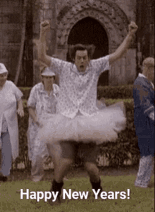 Funny New Year Old People Dance Party GIF