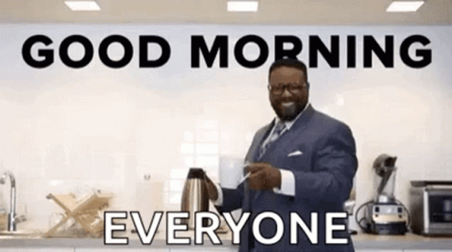 Funny Office Guy Good Morning Family GIF