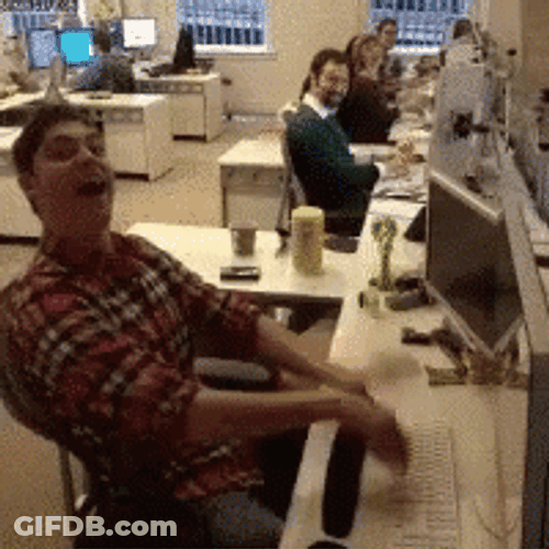 Funny Office Workers Typing Pretending To Work GIF