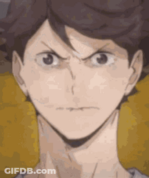 Funny Oikawa Crying Cat Face Transition Animation GIF