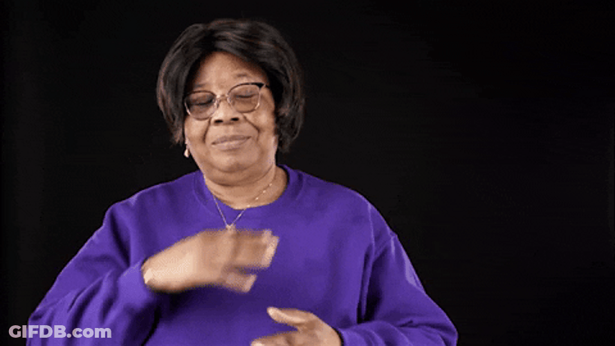 Funny Old Lady Caress Self Laughing GIF