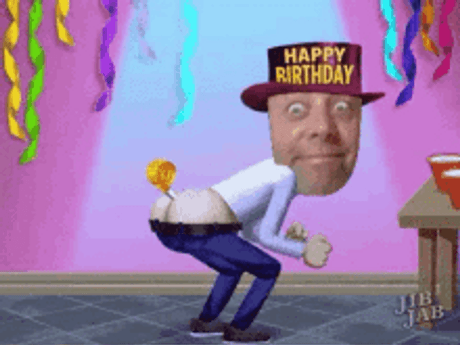 Funny Old Man Birthday Horn GIF