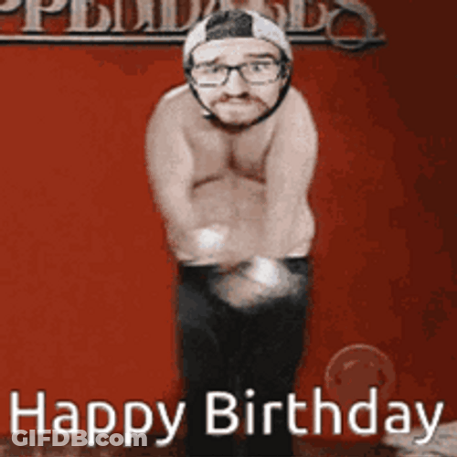 Funny Old Man Birthday Rubber Johnny GIF