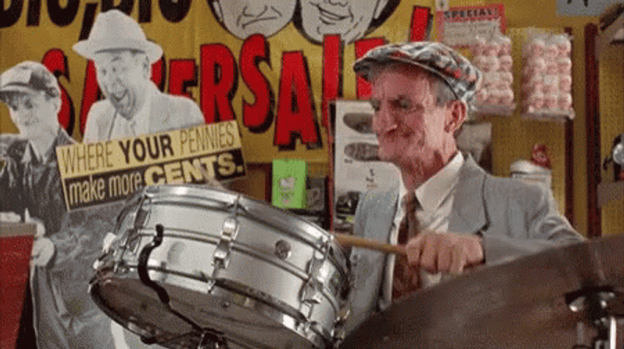 Funny Oldman Playing Rim Shot GIF