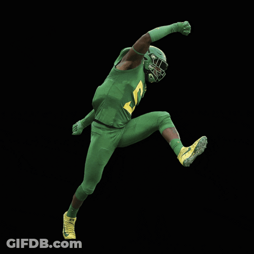 Funny Oregon Footballer Silly Animated Dance GIF