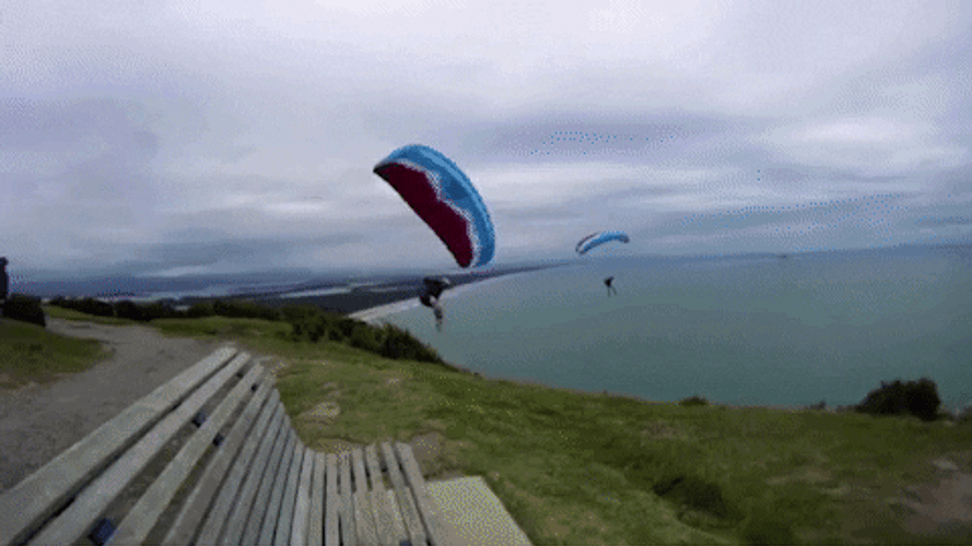 Funny Paraglider Stunt GIF