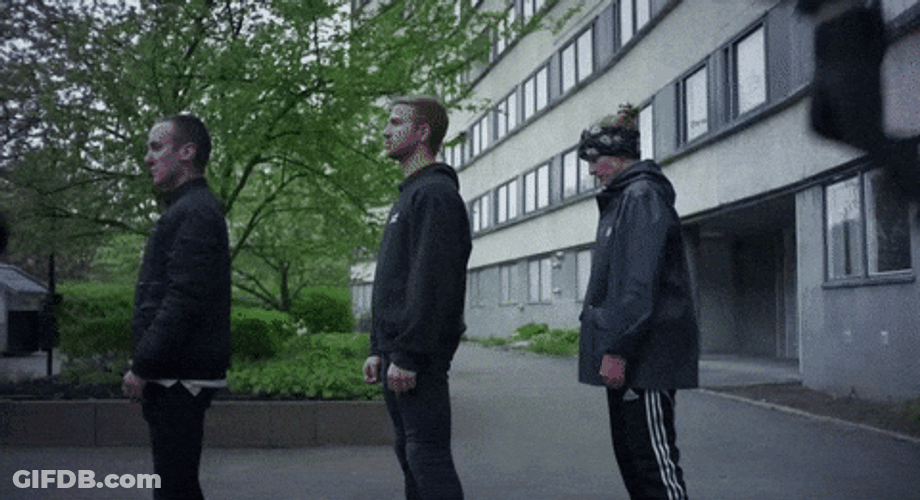 Funny People Dropping Domino Effect GIF