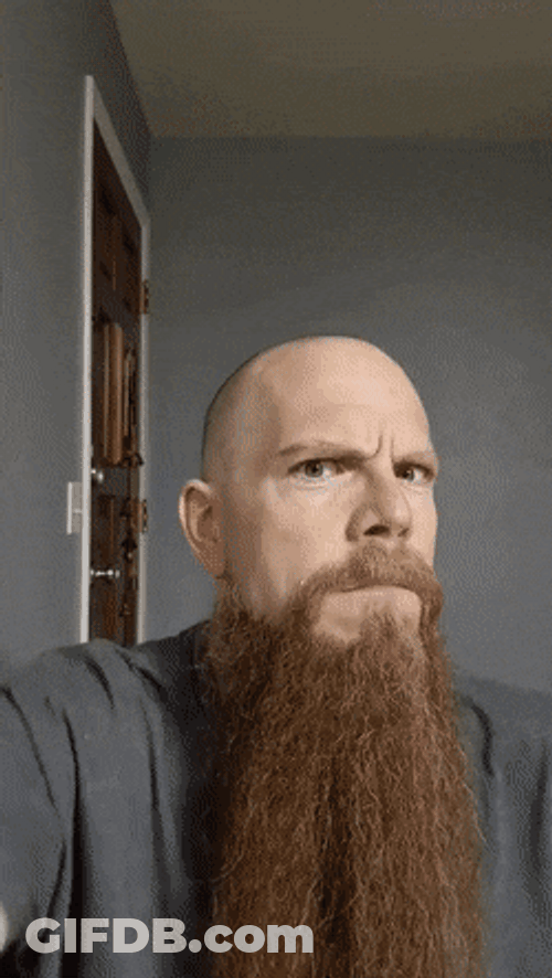 Funny Popular Guy Wearing His Beard GIF