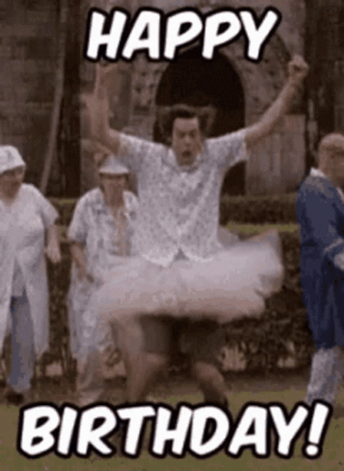 Funny Portrait Guy Ballet Dancer For Happy Birthday GIF