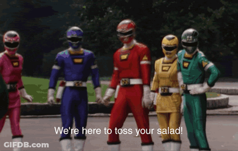 Funny Power Rangers Toss Your Salad GIF