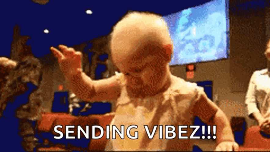Funny Praying Baby Sending Vibes Meme GIF