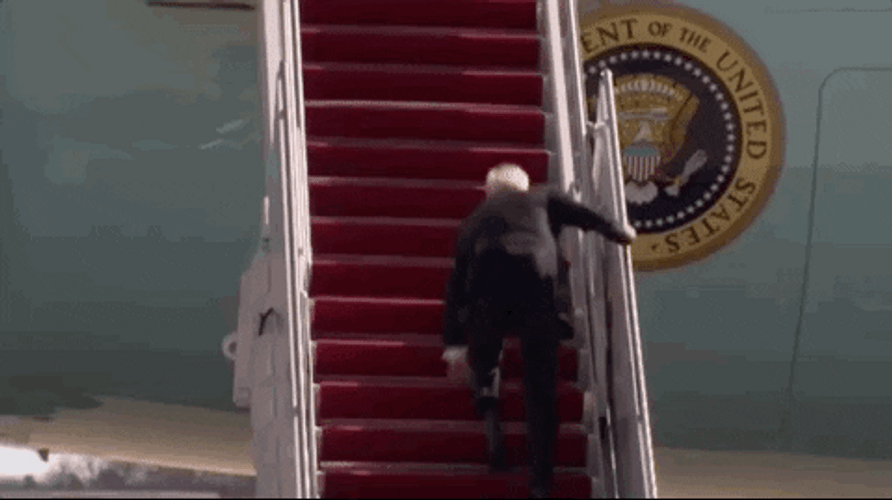 Funny President Joe Biden Falling GIF