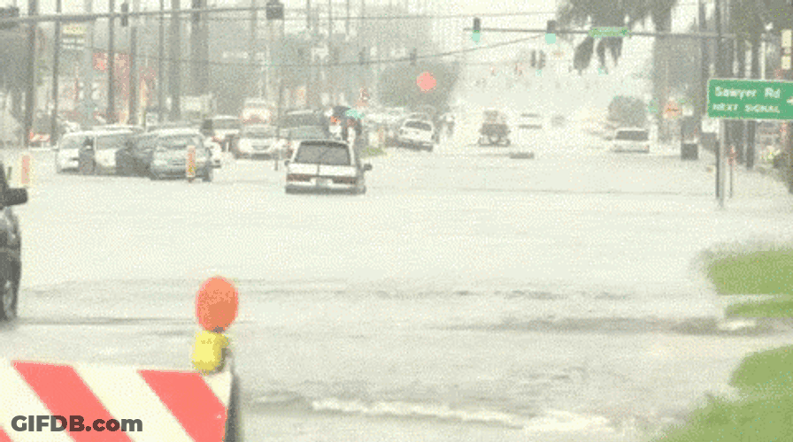 Funny Rain Biking Man Fail GIF