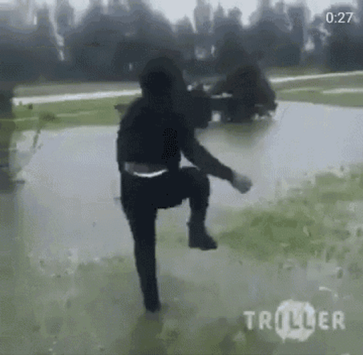Funny Rain Happy Girl Dance Moves GIF