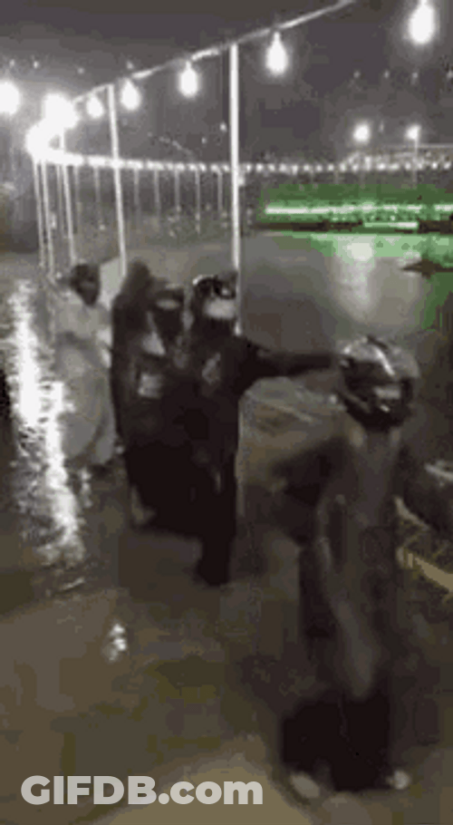 Funny Rain People Dancing Altogether GIF