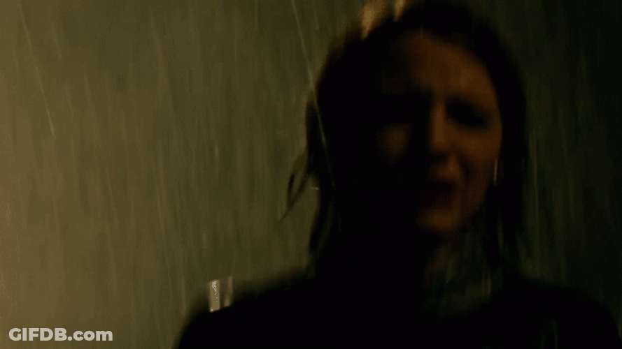 Funny Rain Running Crying Woman GIF