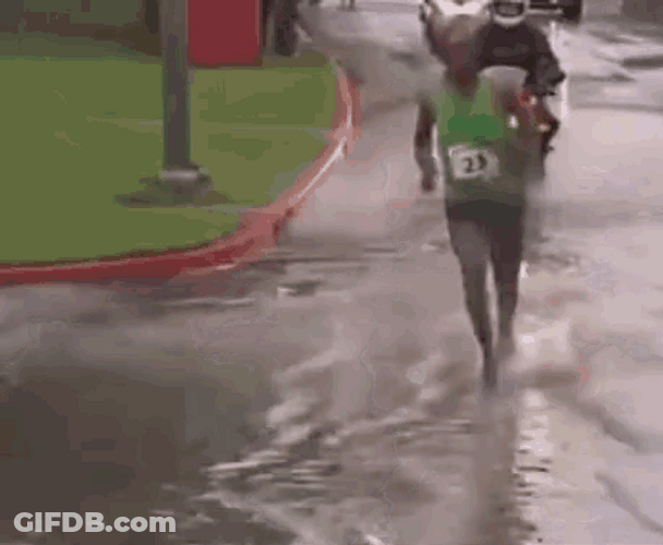 Funny Rain Running Man Race Candidate GIF