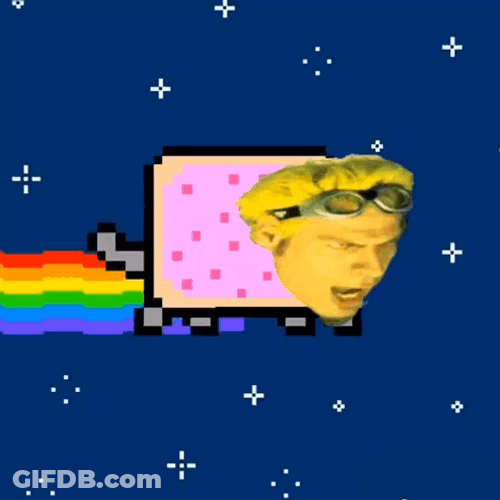 Funny Rainbow Cat Face Swap GIF