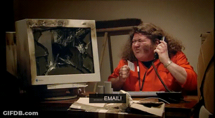 Funny Reading Email Shout GIF