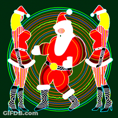 Funny Retro Santa Dancing GIF