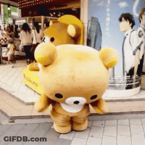 Funny Rilakkuma Bear Mascot GIF
