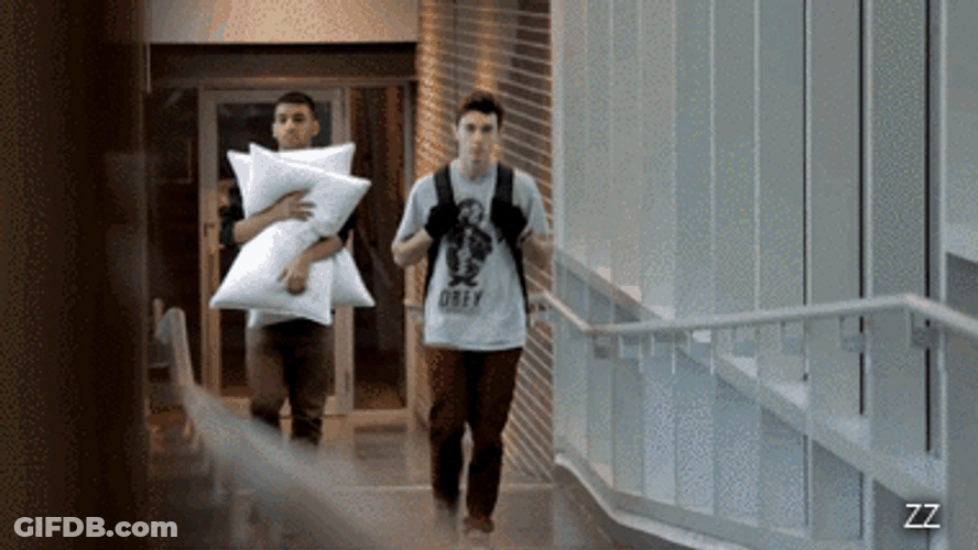 Funny Road Pillow Fight Prank GIF