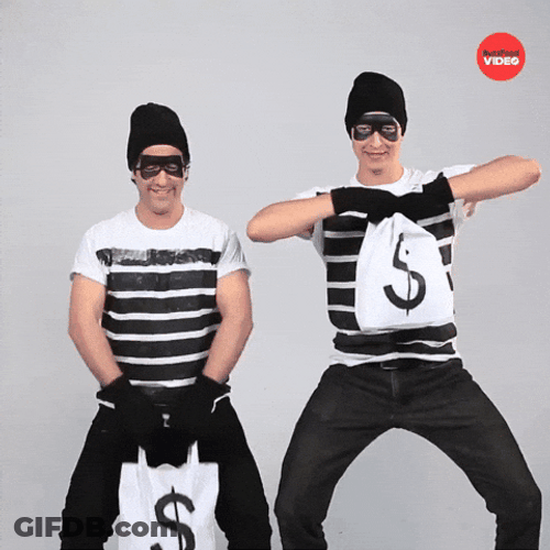 Funny Robbers Flexing Loots GIF