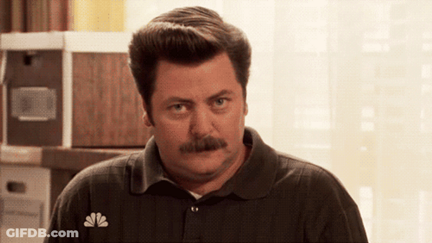 Funny Ron Swanson Cheeky Smile GIF