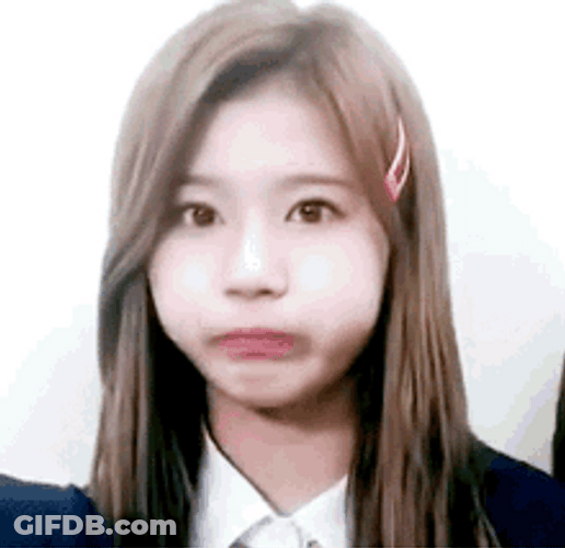 Funny Sana Playing Water On Her Mouth GIF