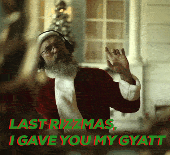 Funny Santa Claus Singing Last Christmas Rizz Meme GIF