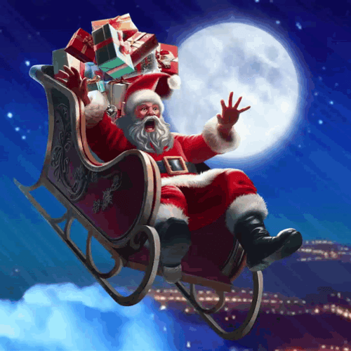 Funny Santa Crash Landing GIF
