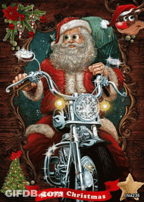 Funny Santa Googly Eyes GIF