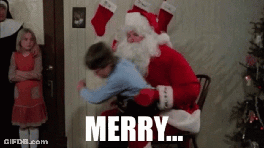Funny Santa Knocked Down GIF