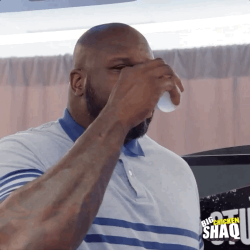 Funny Shaquille O'neal Drinking Water GIF