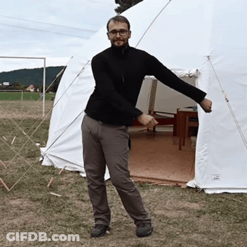 Funny Shimmy Dance Camping Tent GIF
