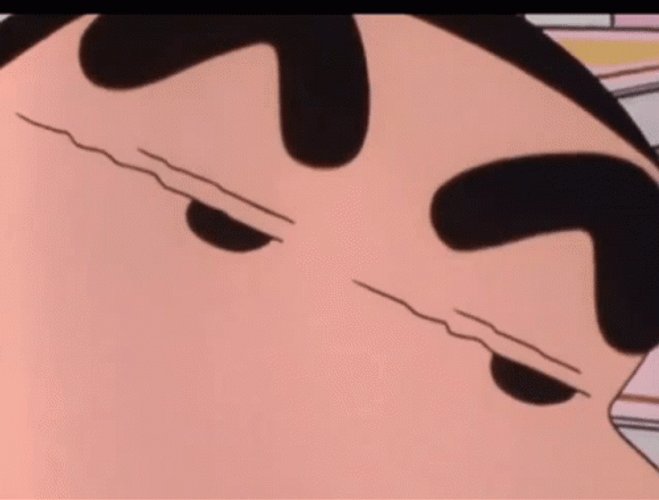 Funny Shin Chan Eyebrows Up GIF