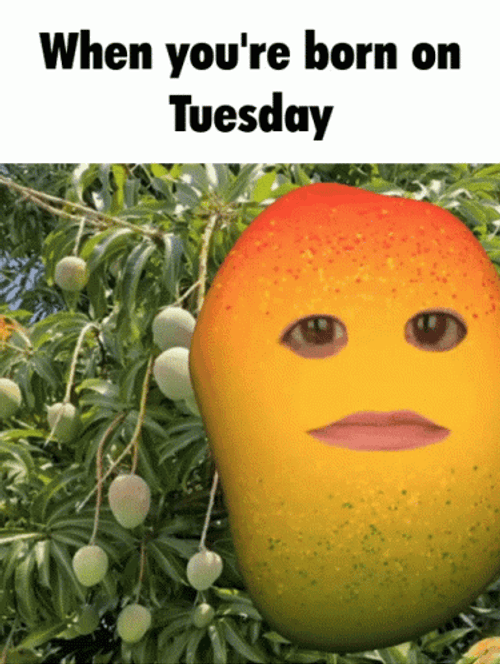 Funny Shocked Mango Fruit Filter Born On Tuesday GIF