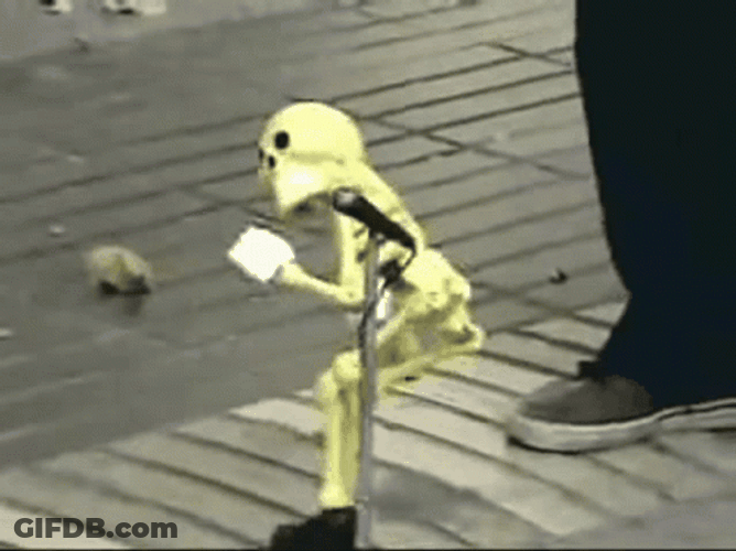 Funny Skeleton Bouncing With Shoes On GIF